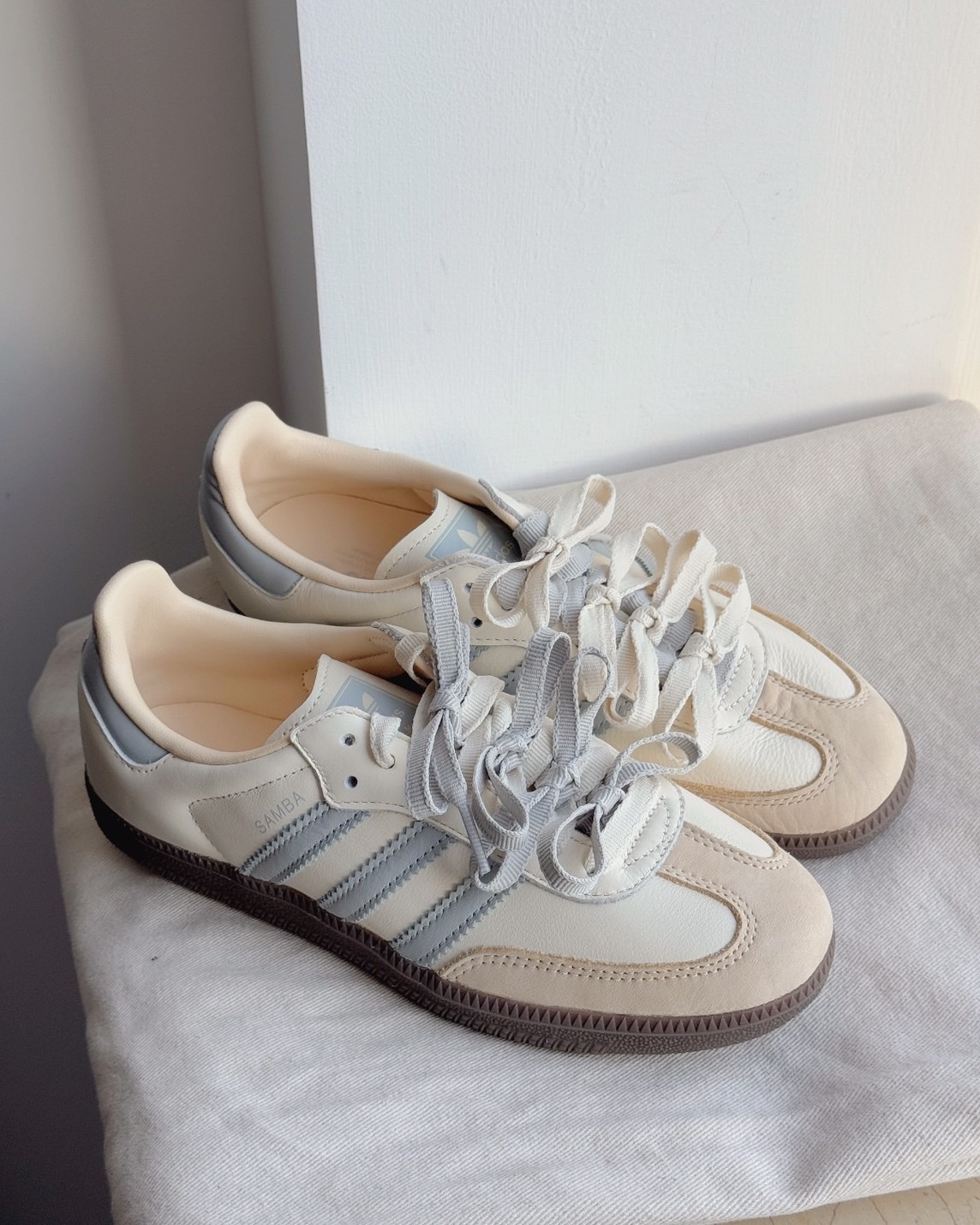 Adidas Originals Samba OG 海鹽乳酪 灰藍 奶油色 米色 莫蘭迪色 焦糖底 女鞋