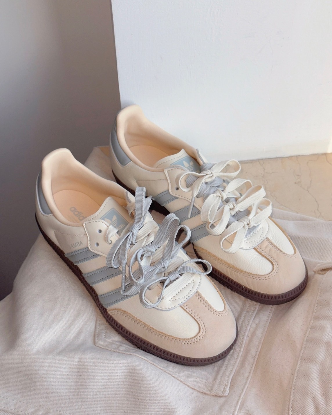 Adidas Originals Samba OG 海鹽乳酪 灰藍 奶油色 米色 莫蘭迪色 焦糖底 女鞋