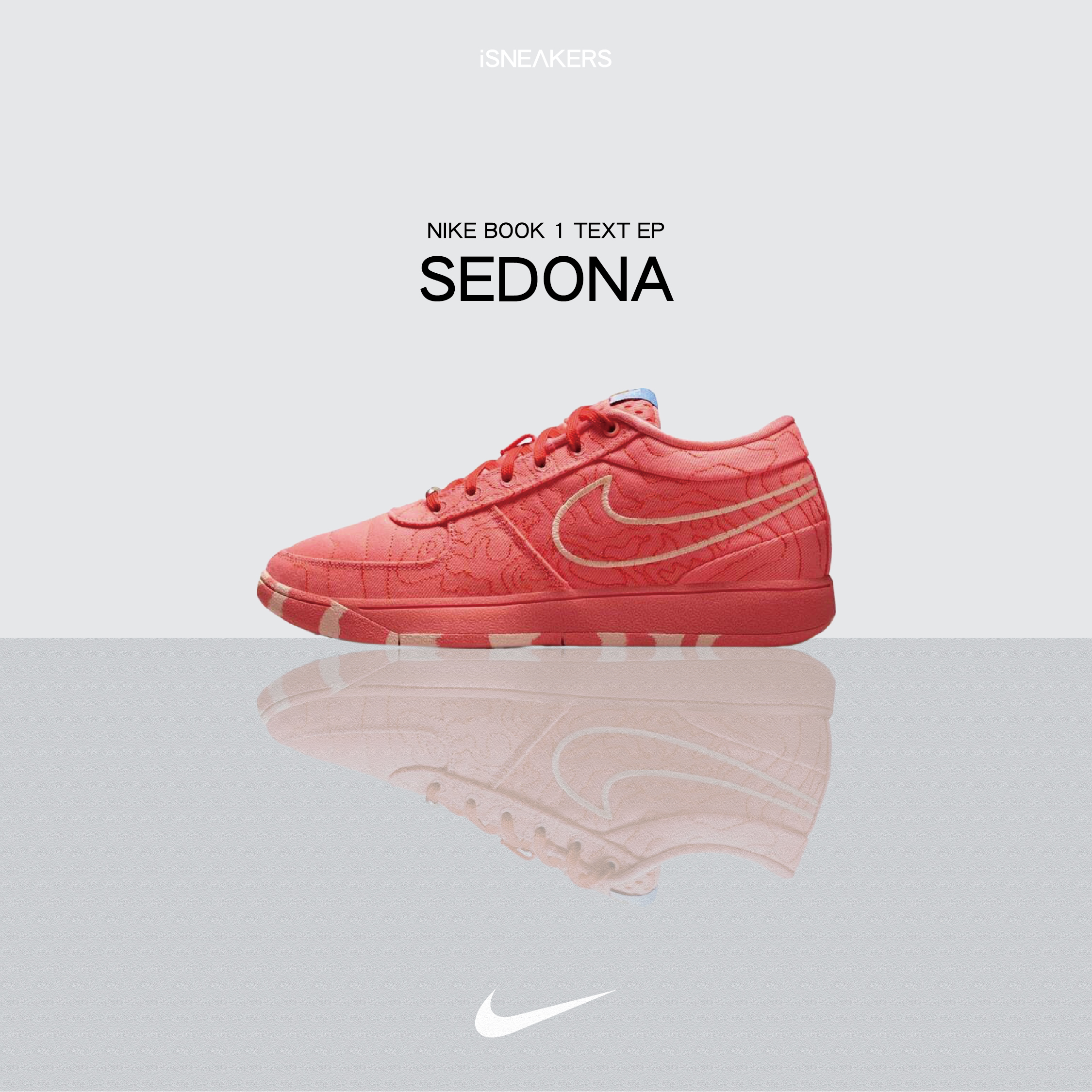 iSNEAKERS｜Nike Book 1 TEXT EP "Sedona" 紅岩色 IB8053-800