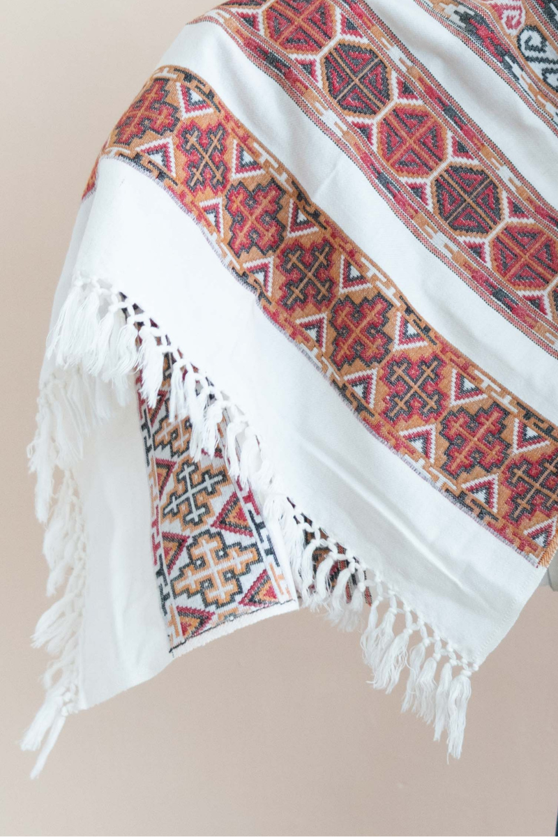 喜馬拉雅氂牛風格披毯 － 白色