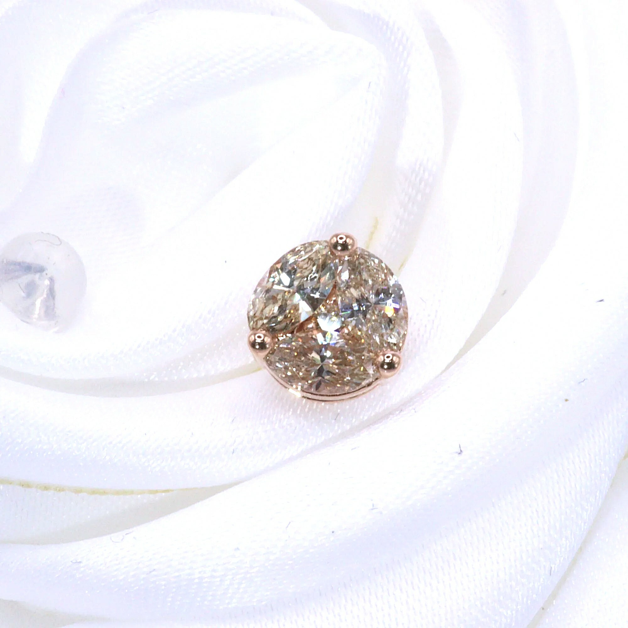 18K Rose Gold 0.86ct Diamond Single Earring