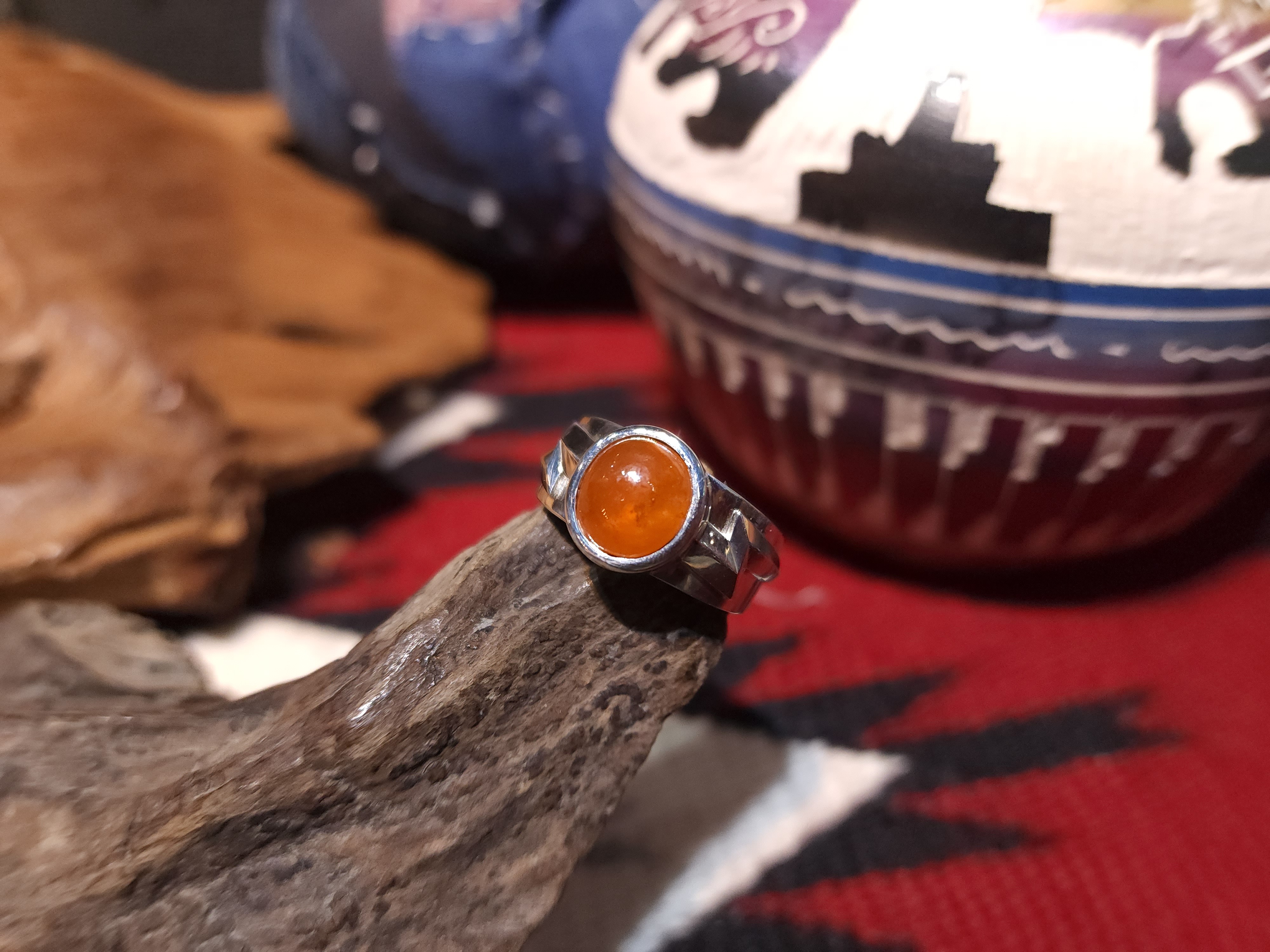 *Black Venom Jewelry- Freedom & Prayer 純銀閃電戒鑲錳鋁榴石