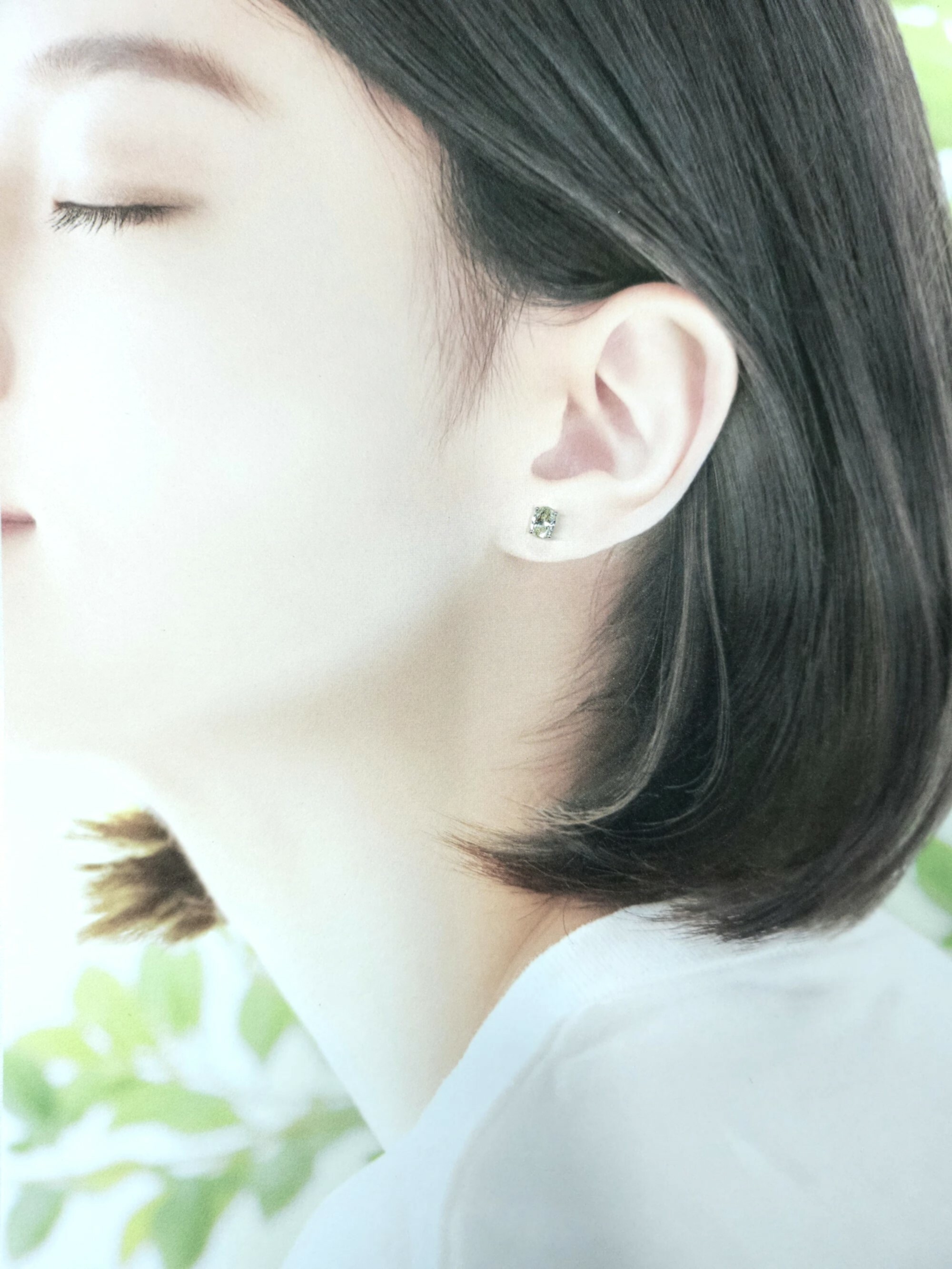 全新18K白金【主石96份蛋形鑽石】耳環