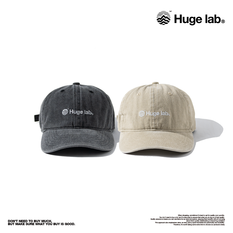 HugeLab 機能帽圍水洗刺繡logo復古老帽