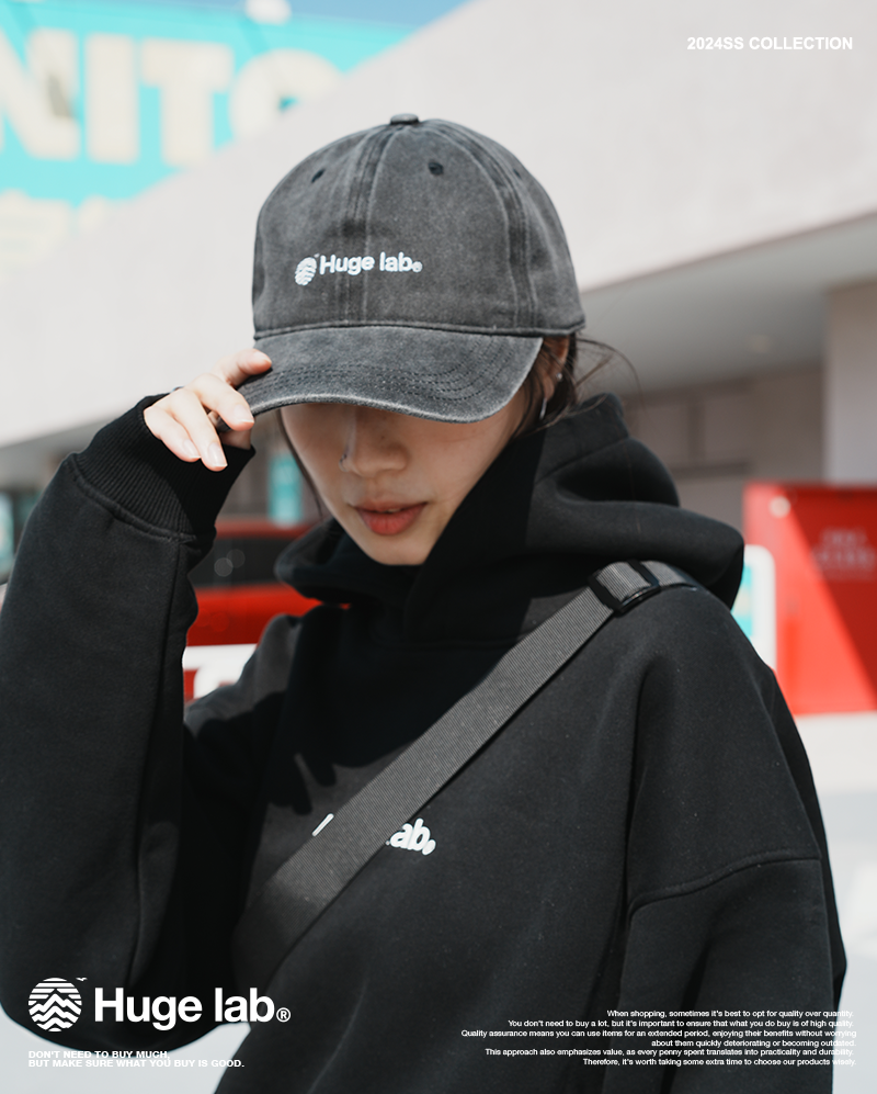 HugeLab 機能帽圍水洗刺繡logo復古老帽