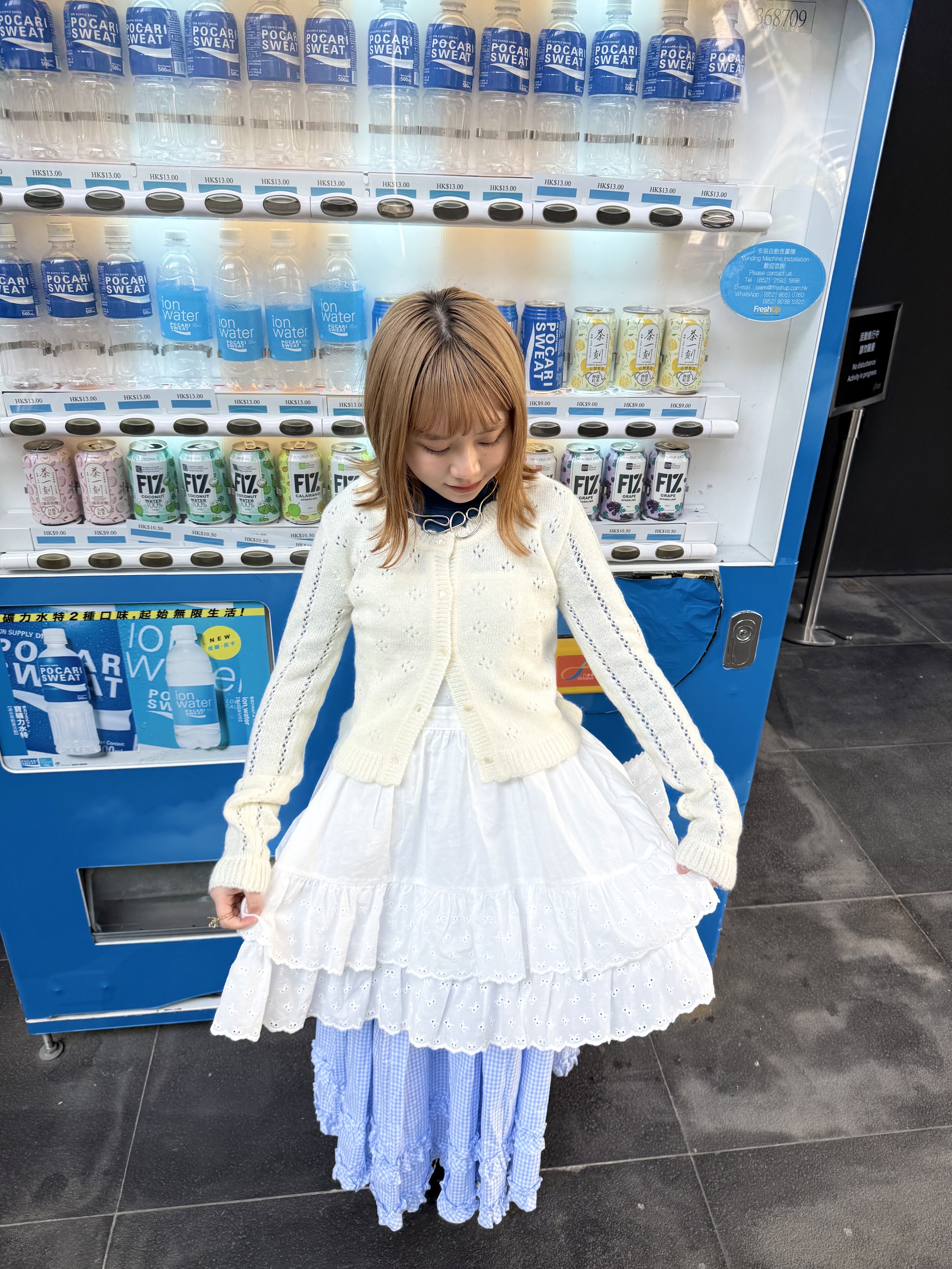 花邊點點針織短款外套