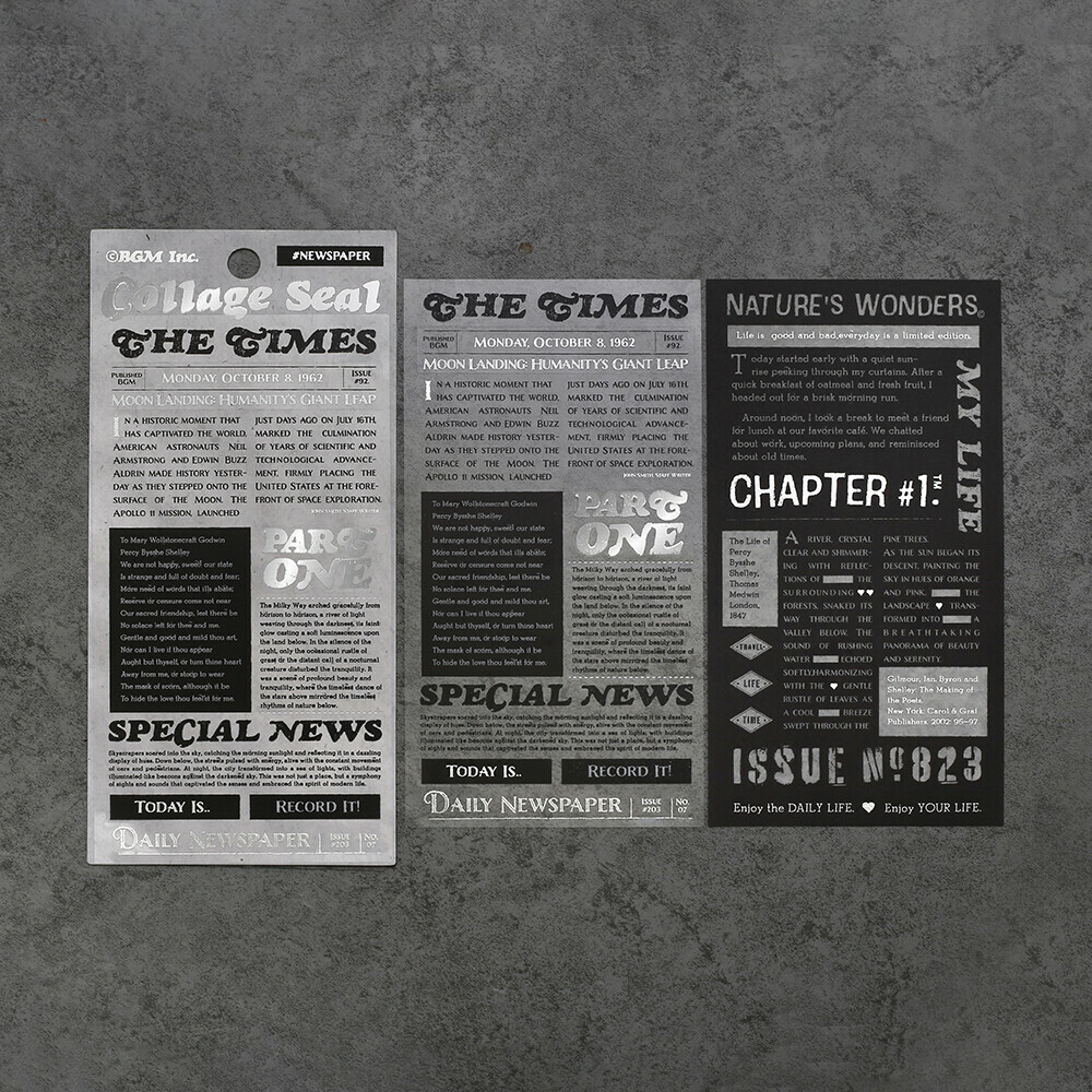 草寫英文系列 2入箔押PET貼紙｜日本 BGM