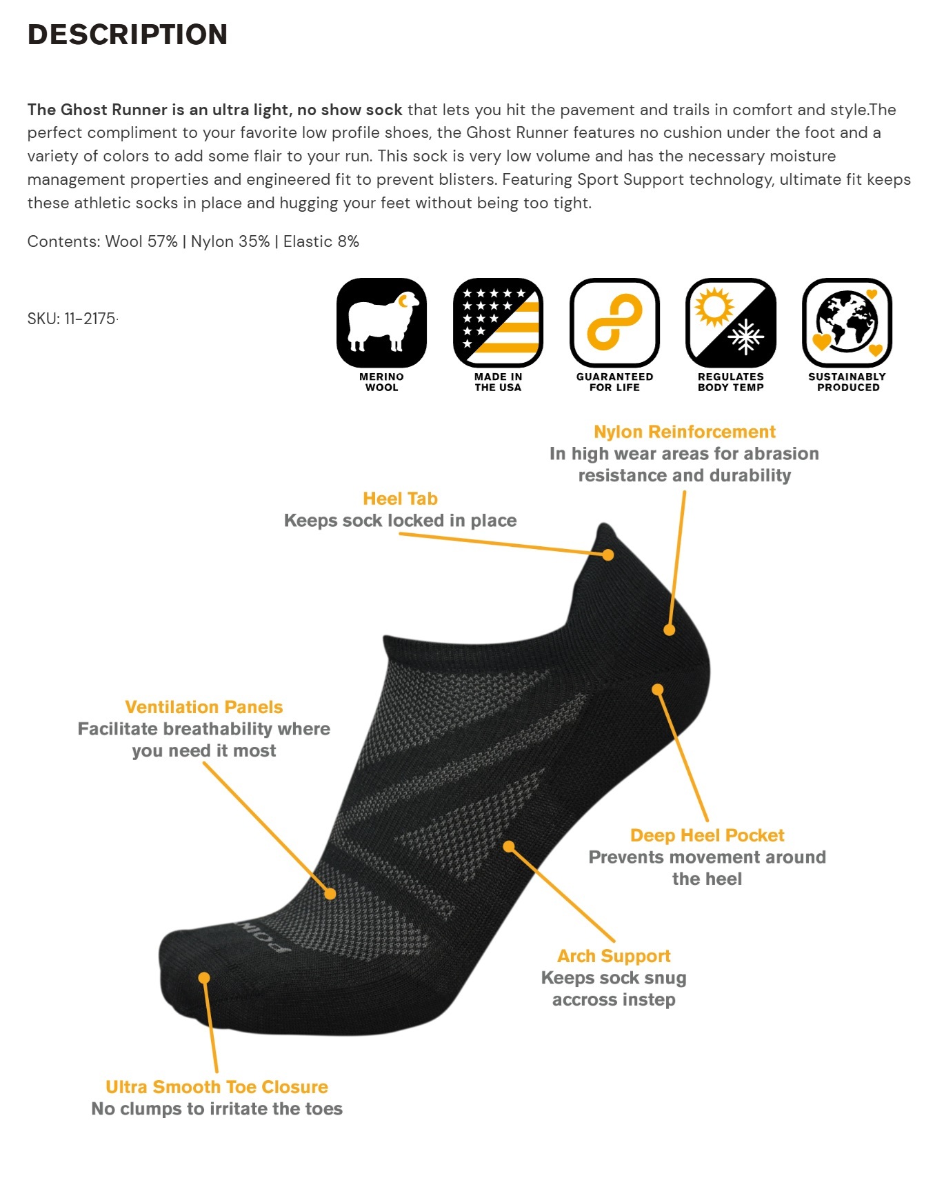 Point 6. Ghost Runner, Ultra Light, no-show Tab #2175 #LIPSTIC