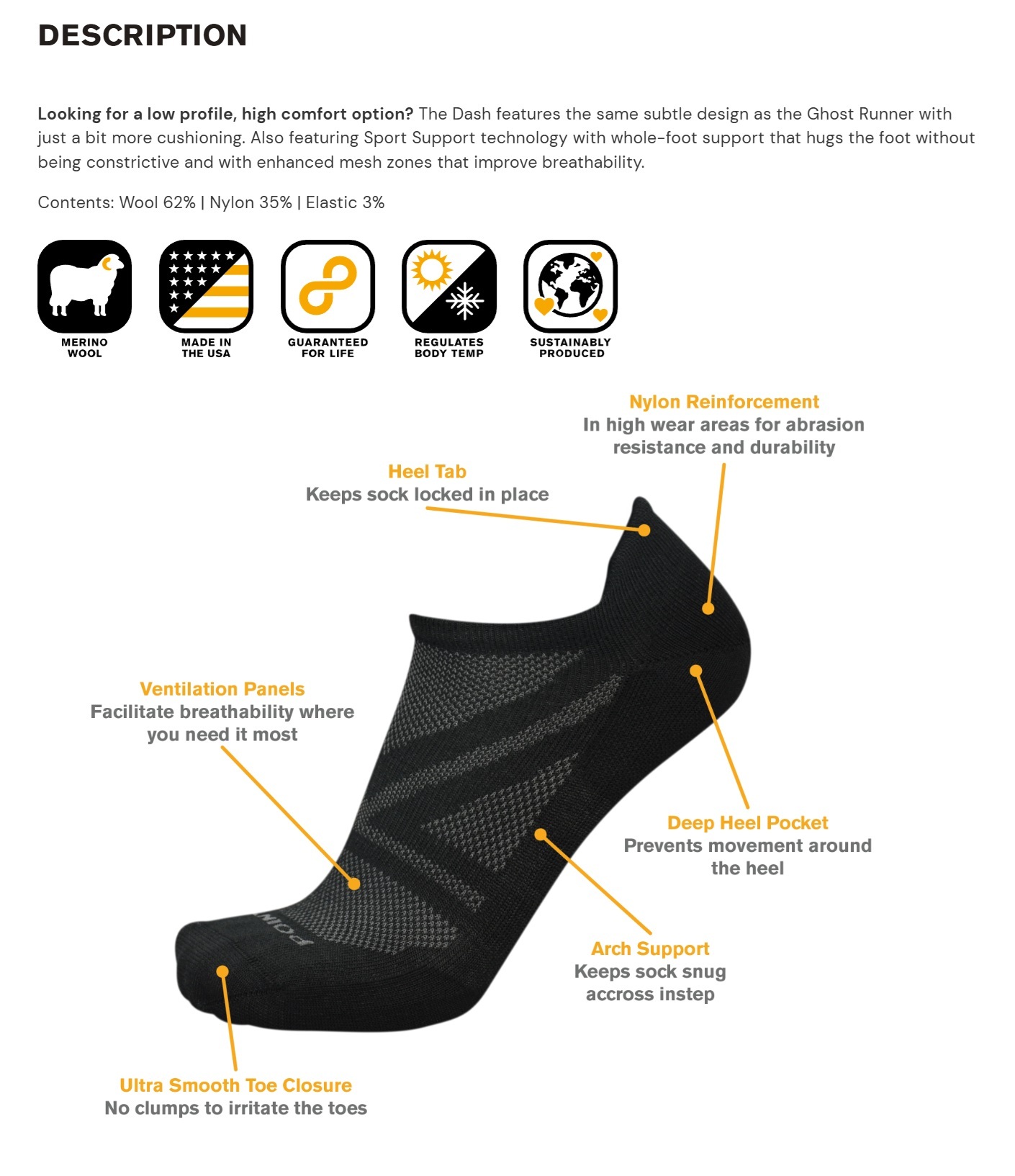 Point 6. Dash, Extra Light, no-show Tab #2154 #2254 #OCEAN