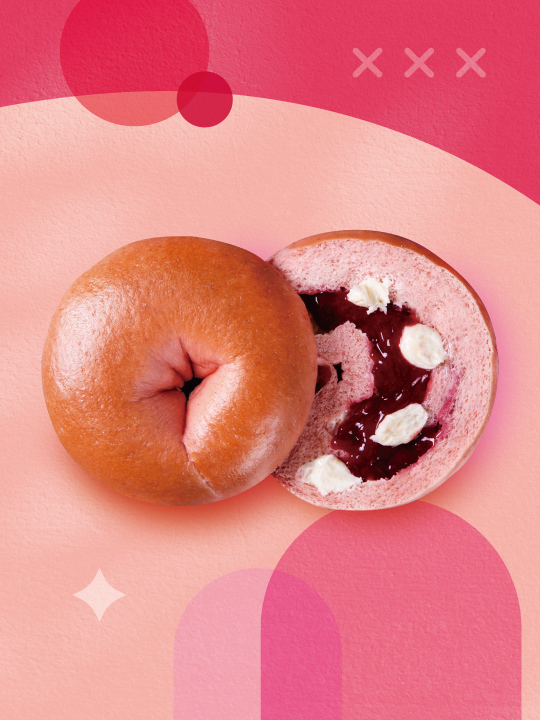 草莓牛奶貝果(冷凍)-2入組