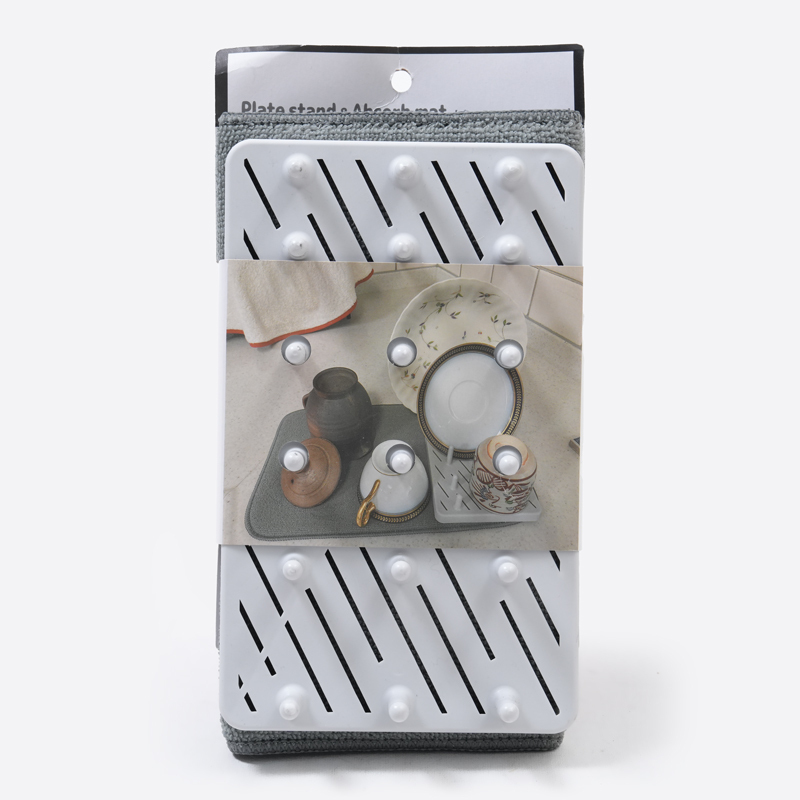 SP 碗盤瀝水架＆吸水墊/灰