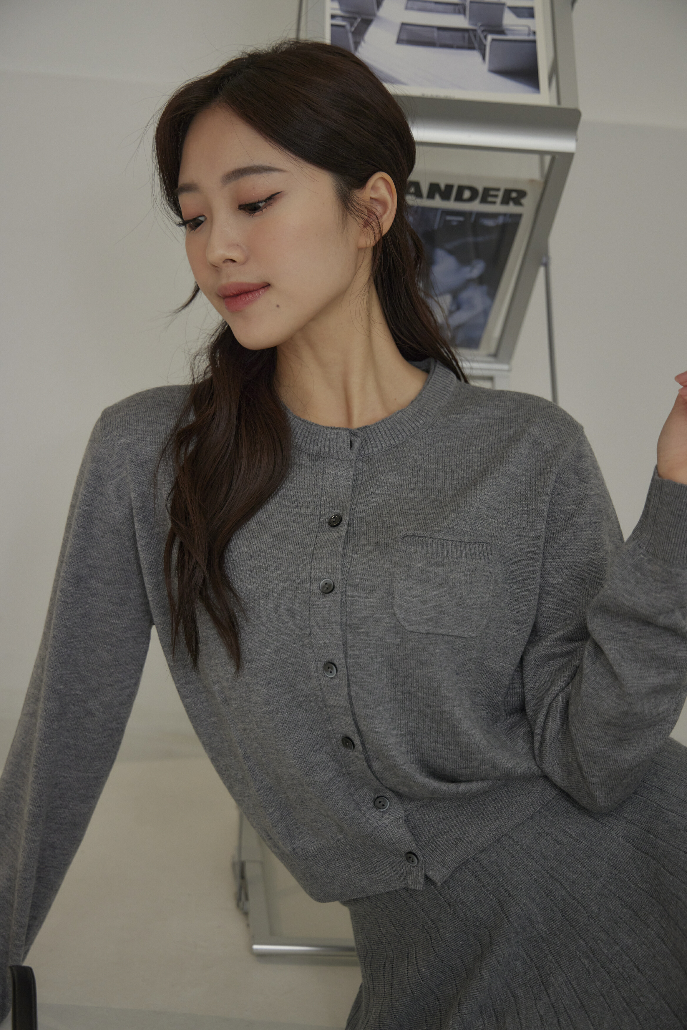 親膚棉羊毛混紡開襟針織