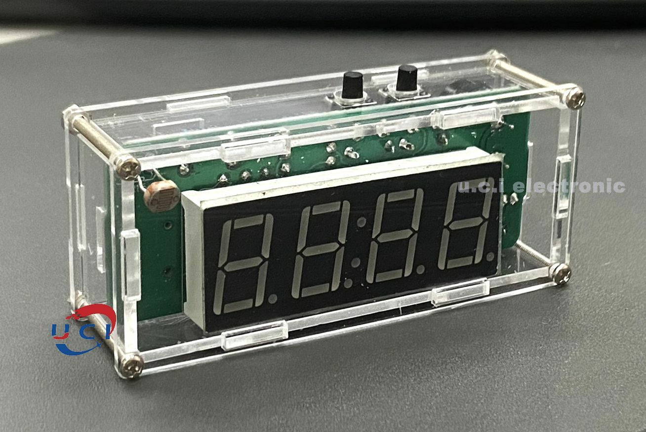 【UCI電子】(E-13) DIY電子時鐘套件 C51單片機光控溫度數位 LED電子鐘DIY製作散件