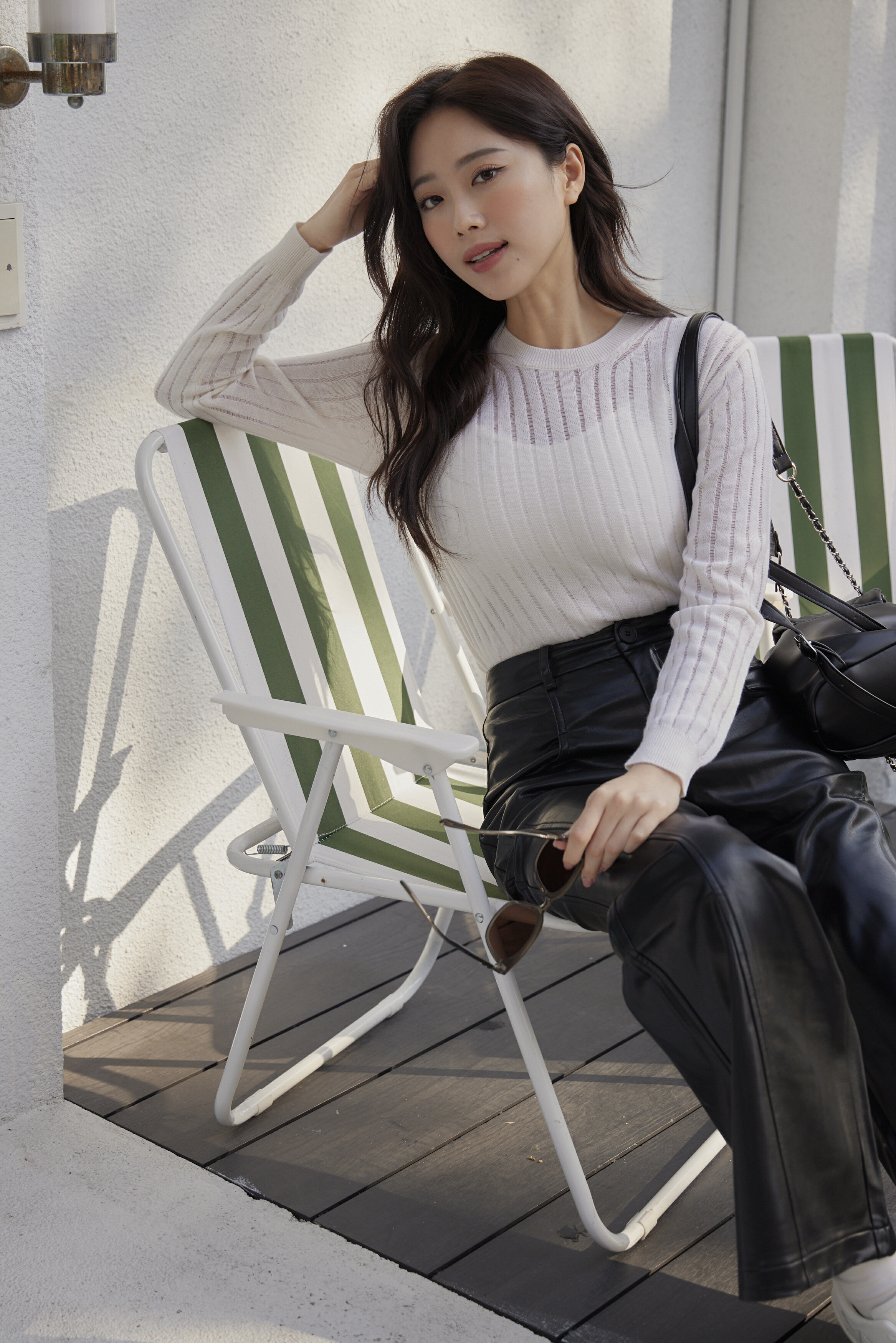 100%暖暖羊-透膚針織上衣（含內搭）