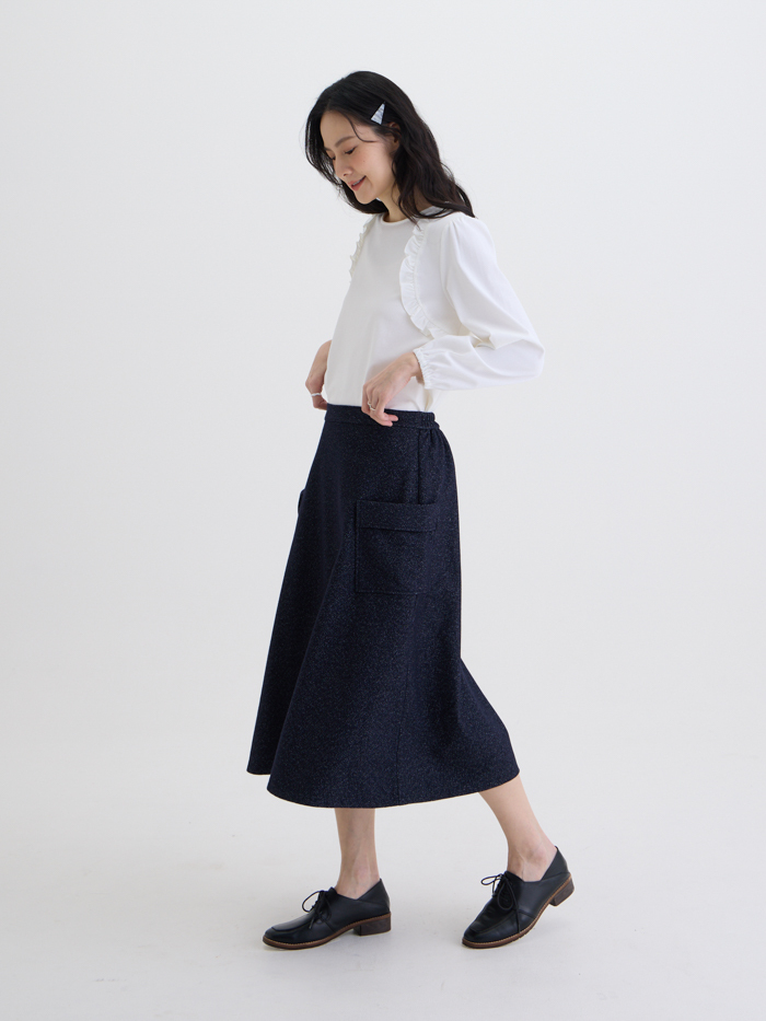 街頭男孩蓋袋長裙-藏青