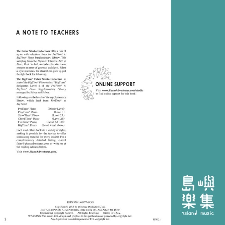 Faber Studio Collection &nbsp;- Selections from BigTime® Piano Level 4