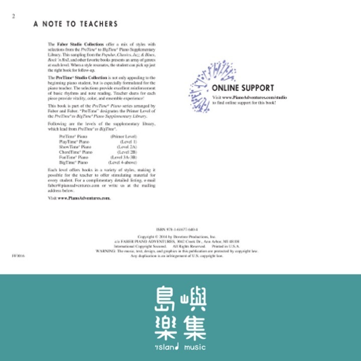 Faber Studio Collection &nbsp;- Selections from PreTime® Piano Primer Level