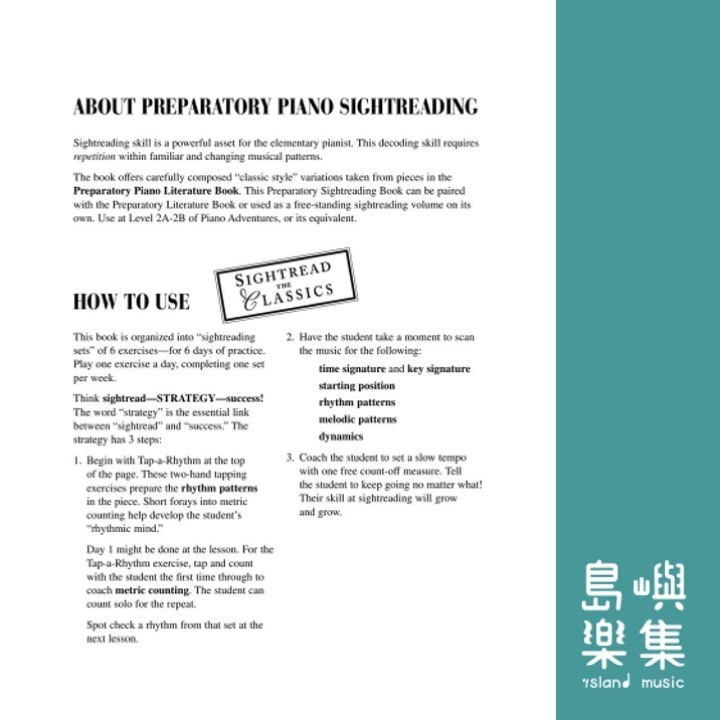 Piano Sightreading Book 1 &nbsp;- Developing Artist Original Keyboard Classics