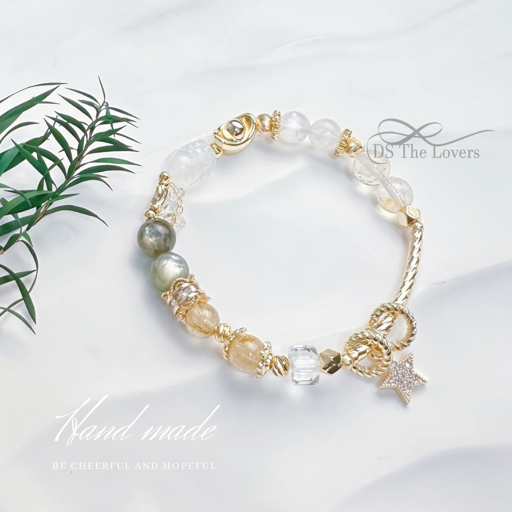 DS The Lovers 設計款 『聚財靈月』天然水晶手鍊 招財水晶