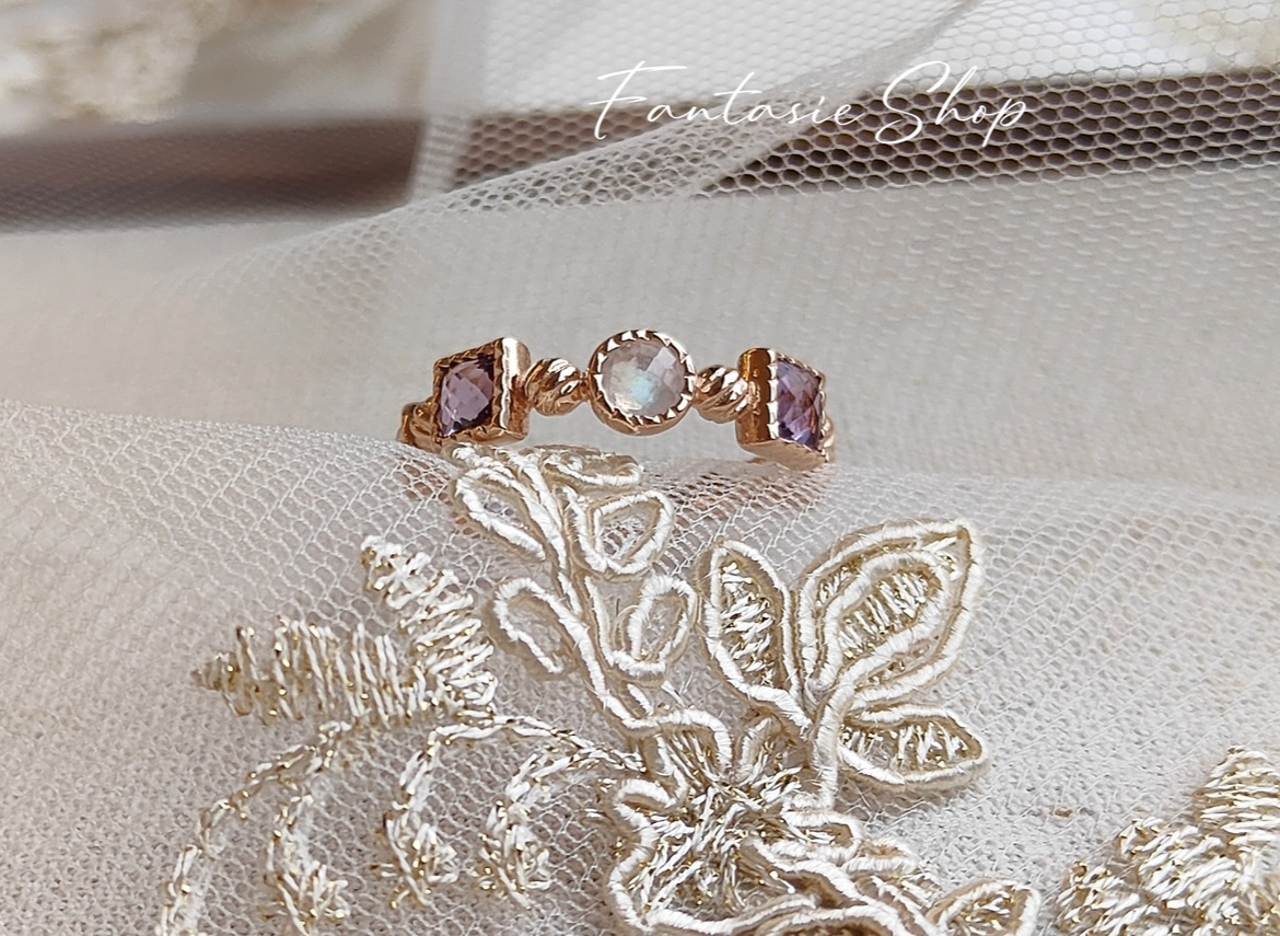 輕珠寶美戒💍古典華麗多寶石戒.微風