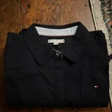 [S] TOMMY HILFIGER OXFORD PULLOVER LADIES SHIRT DRESS,NAVY, 76J5305-410 (STH1047)
