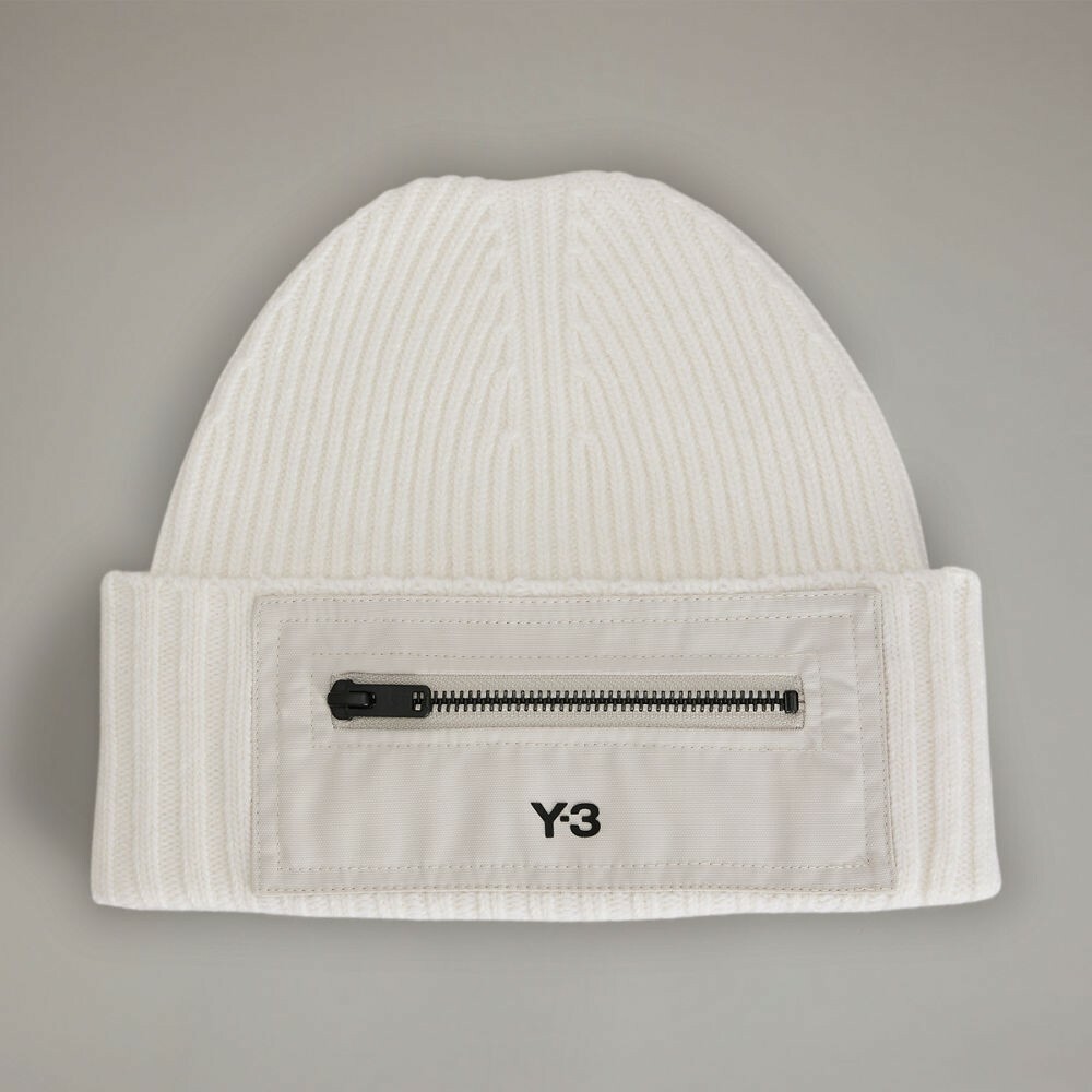 【 Y-3  NY BEANIE 針織帽 - 滑石白 】