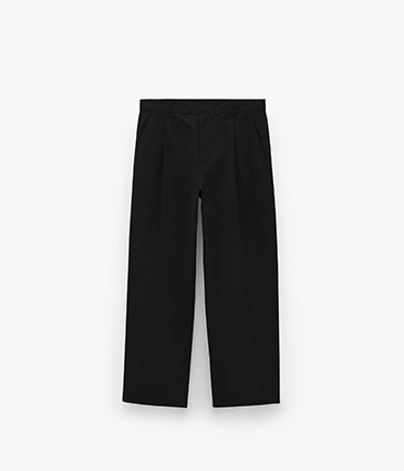 【期間限定】斜紋打褶寬版錐形褲