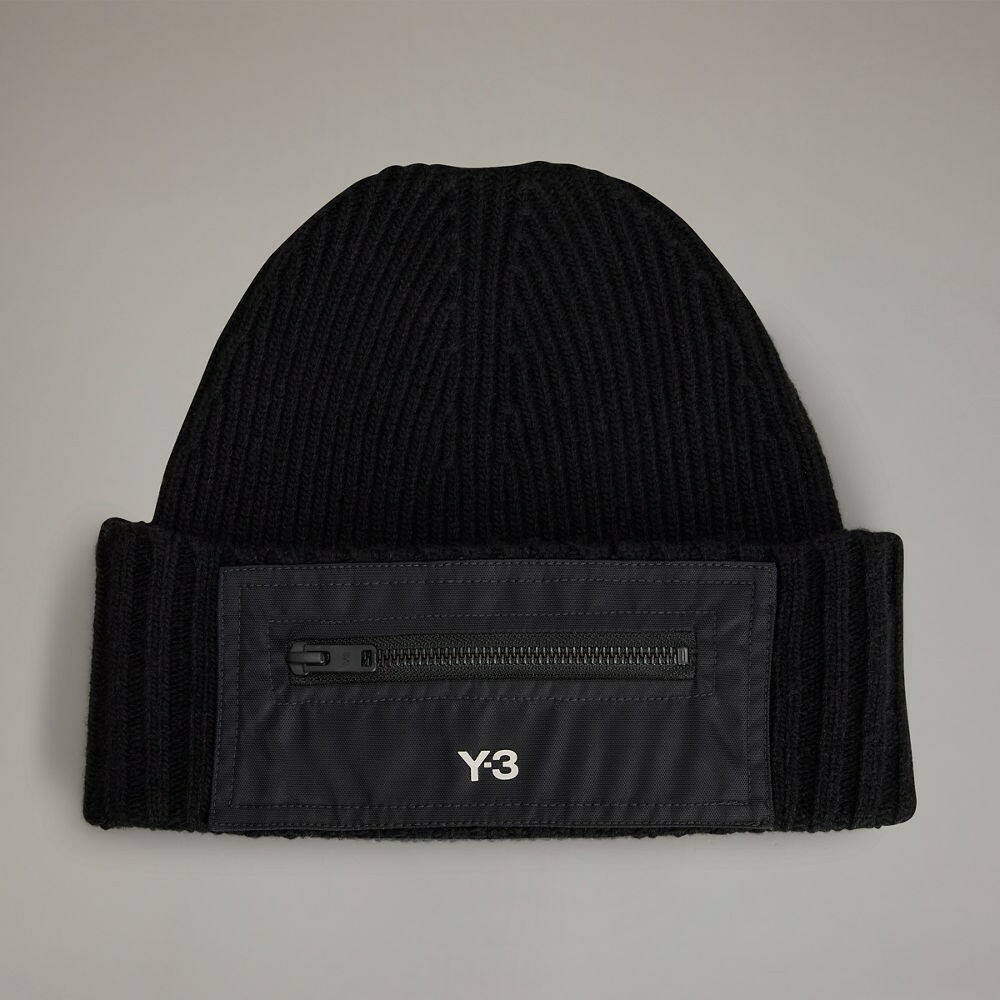 【 Y-3  NY BEANIE 針織帽 - 黑 】
