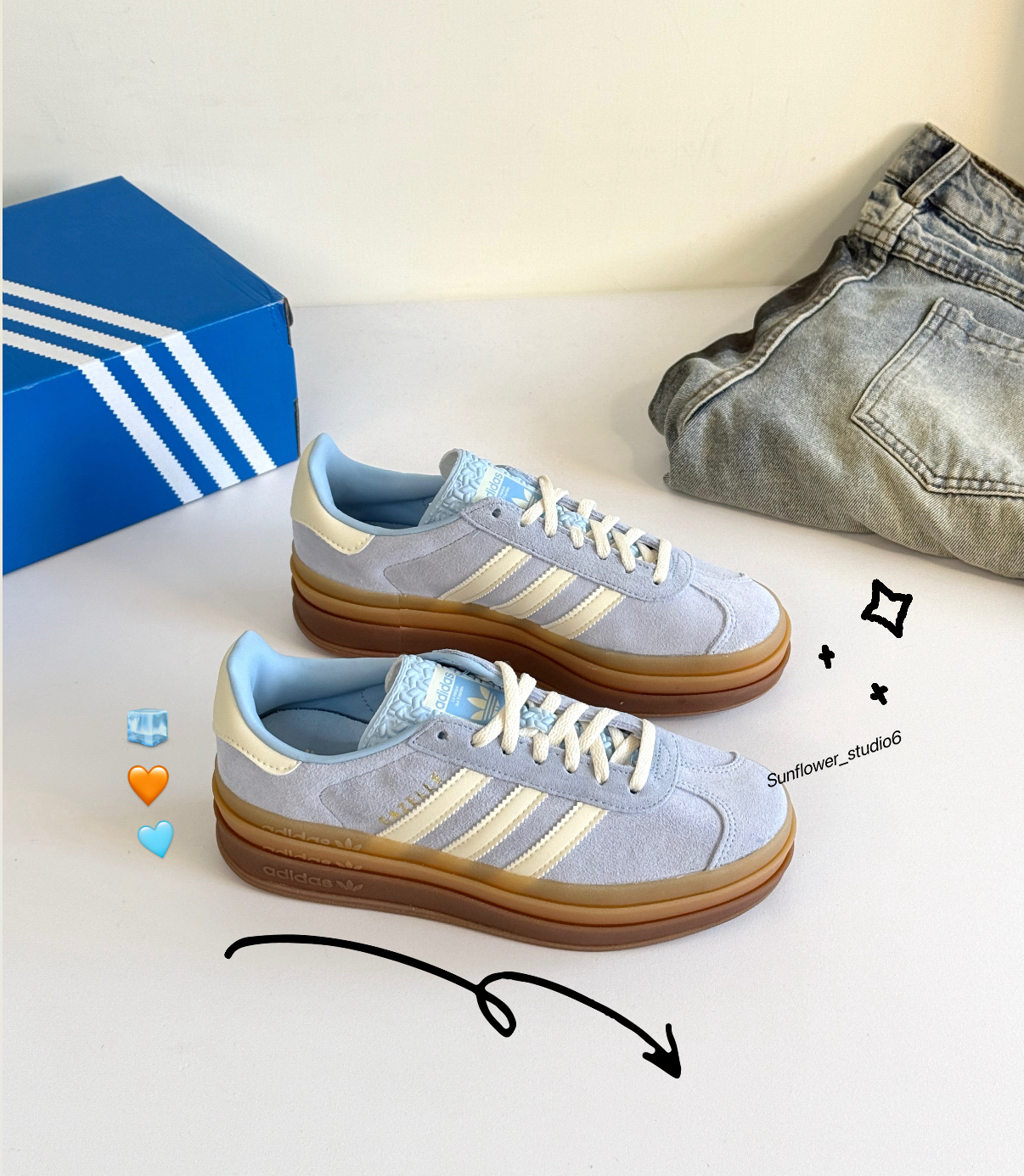 Adidas Originals Gazelle Bold 寶寶藍 藍灰色 麂皮 焦糖底 厚底 JQ7776/預購