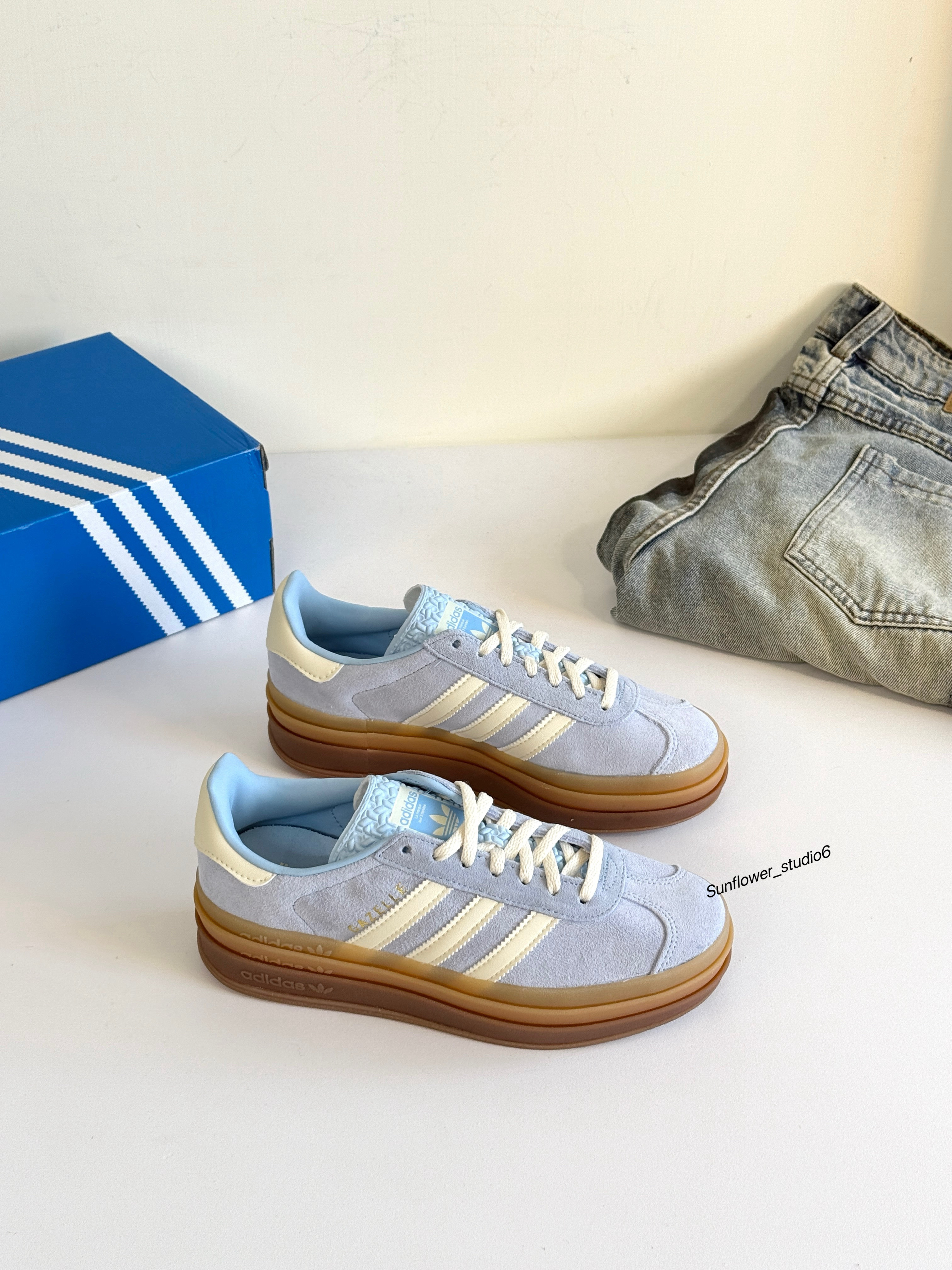 Adidas Originals Gazelle Bold 寶寶藍 藍灰色 麂皮 焦糖底 厚底 JQ7776/預購