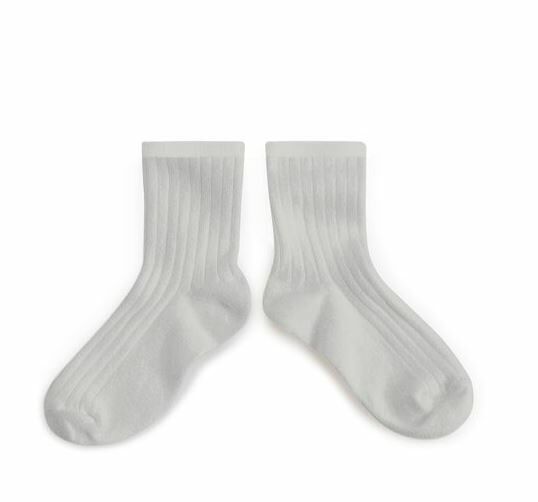 (預購)COLLEGIEN 羅紋短襪 La Mini - 105 Gris Perle 珍珠灰