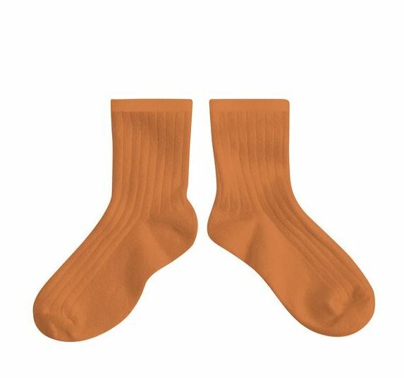 COLLEGIEN 羅紋短襪 La Mini  -Terracotta暖橘