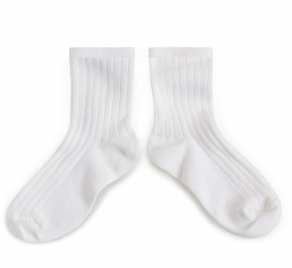 (預購) COLLEGIEN 羅紋短襪 La Mini - 908 Blanc Neige 雪白