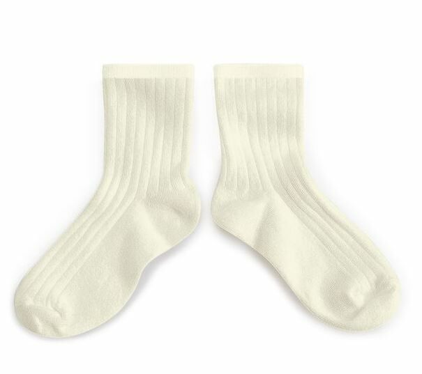 (預購) COLLEGIEN 羅紋短襪 La Mini - 037 Doux Agneaux 米白