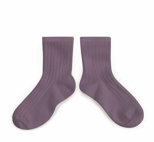 (預購) COLLEGIEN 羅紋短襪 La Mini - 406 Glycine du Japon紫藤