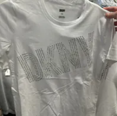 [S] DKNY NEW RHINESTONE TEE,WHITE, B3360631-WHT (SD1218)