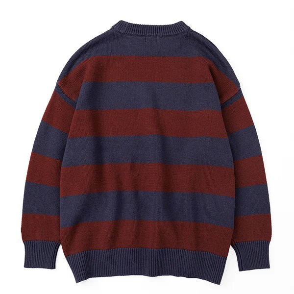 #日版 Adult Border Knit #Navy #Burgundy