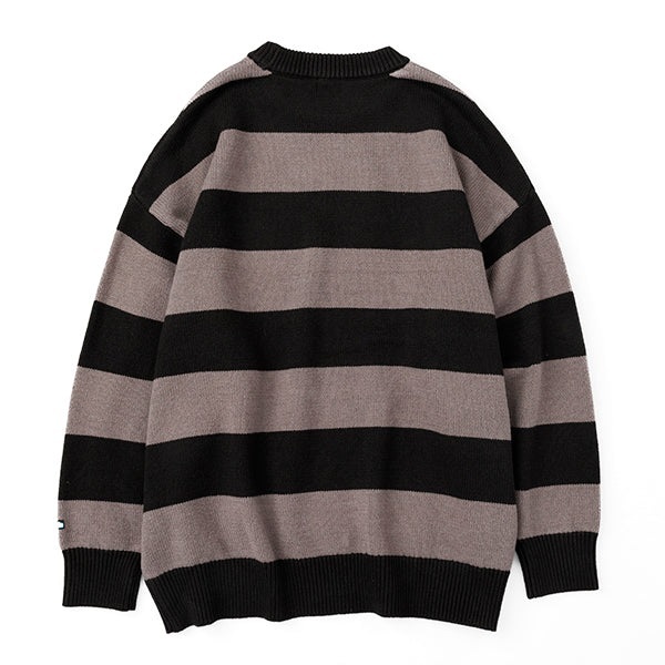 #日版 Adult Border Knit #Black #Grey