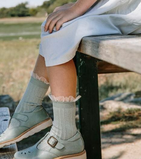 COLLEGIEN 閃亮薄紗羅紋襪 Alizée  -Gris Perle珍珠灰