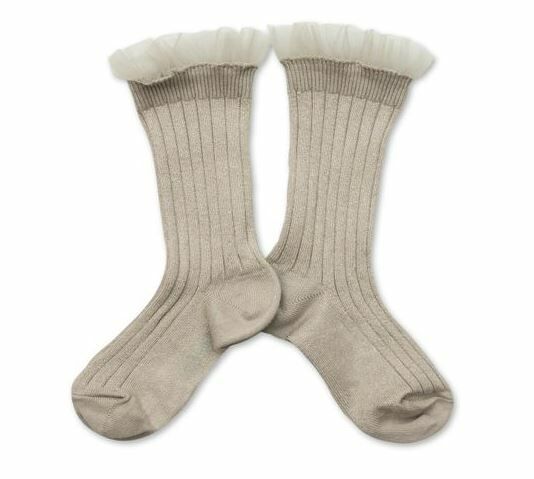 COLLEGIEN 閃亮薄紗羅紋襪 Alizée  -Gris Perle珍珠灰