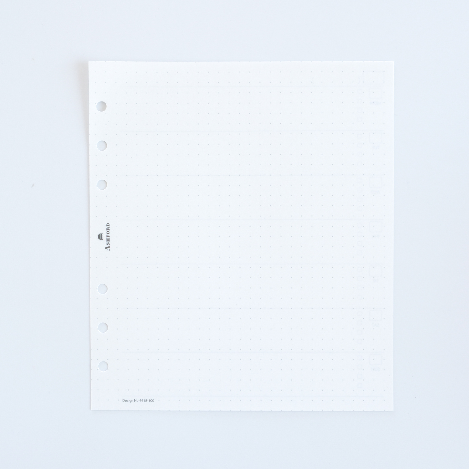 HBWA5／一週兩頁：左側日期,右側點陣－無日期