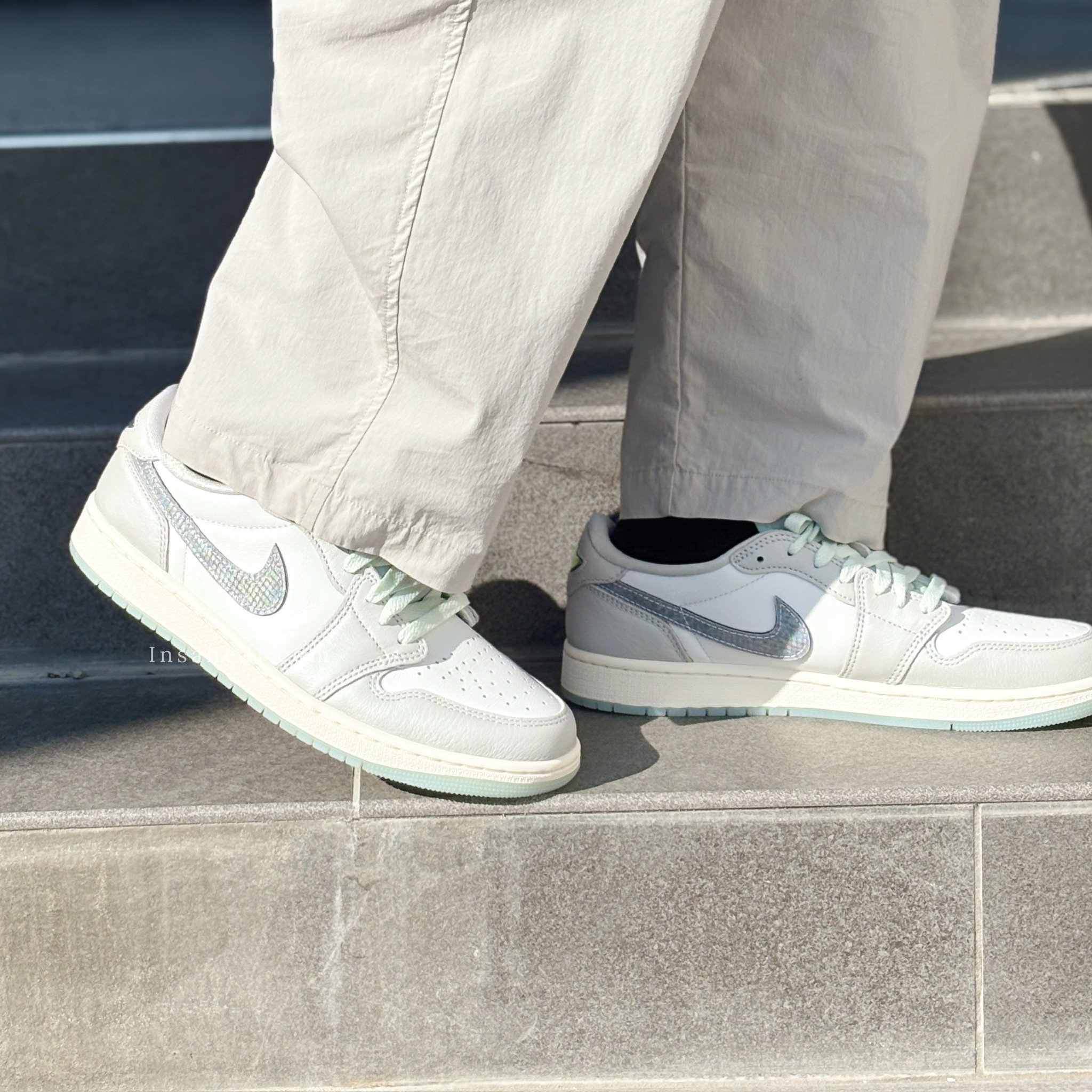 NIKE AIR JORDAN 1 LOW 蛇年限定 灰白 薄荷綠 男鞋 耐吉 喬丹 HF3144-100