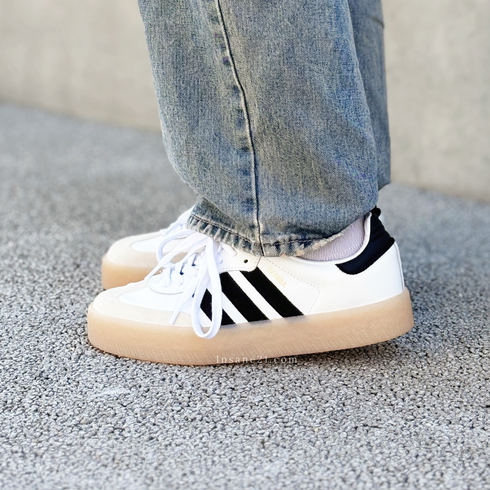 ADIDAS SAMBAE W 白 皮革 焦糖底 厚底 德訓鞋 休閒鞋 女鞋 IG5744