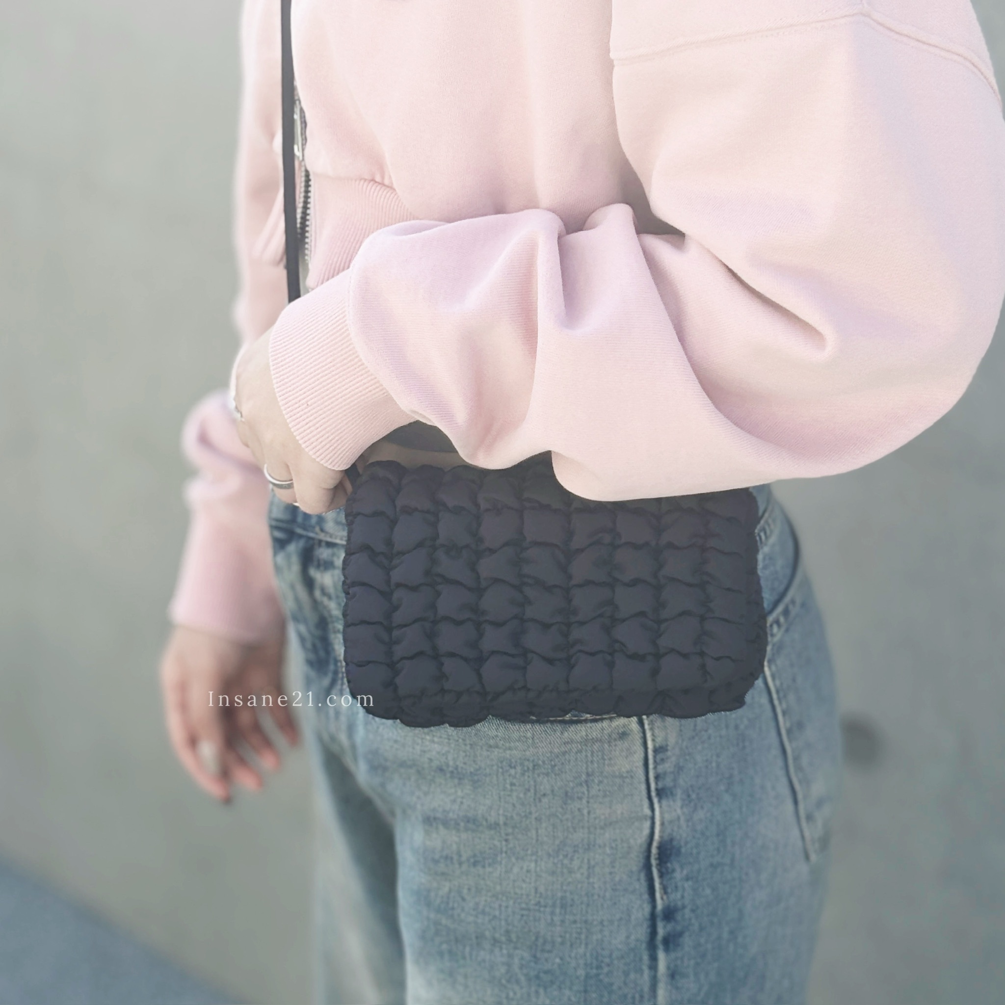 COS 斜背 雲朵包 迷你 黑色 可調節