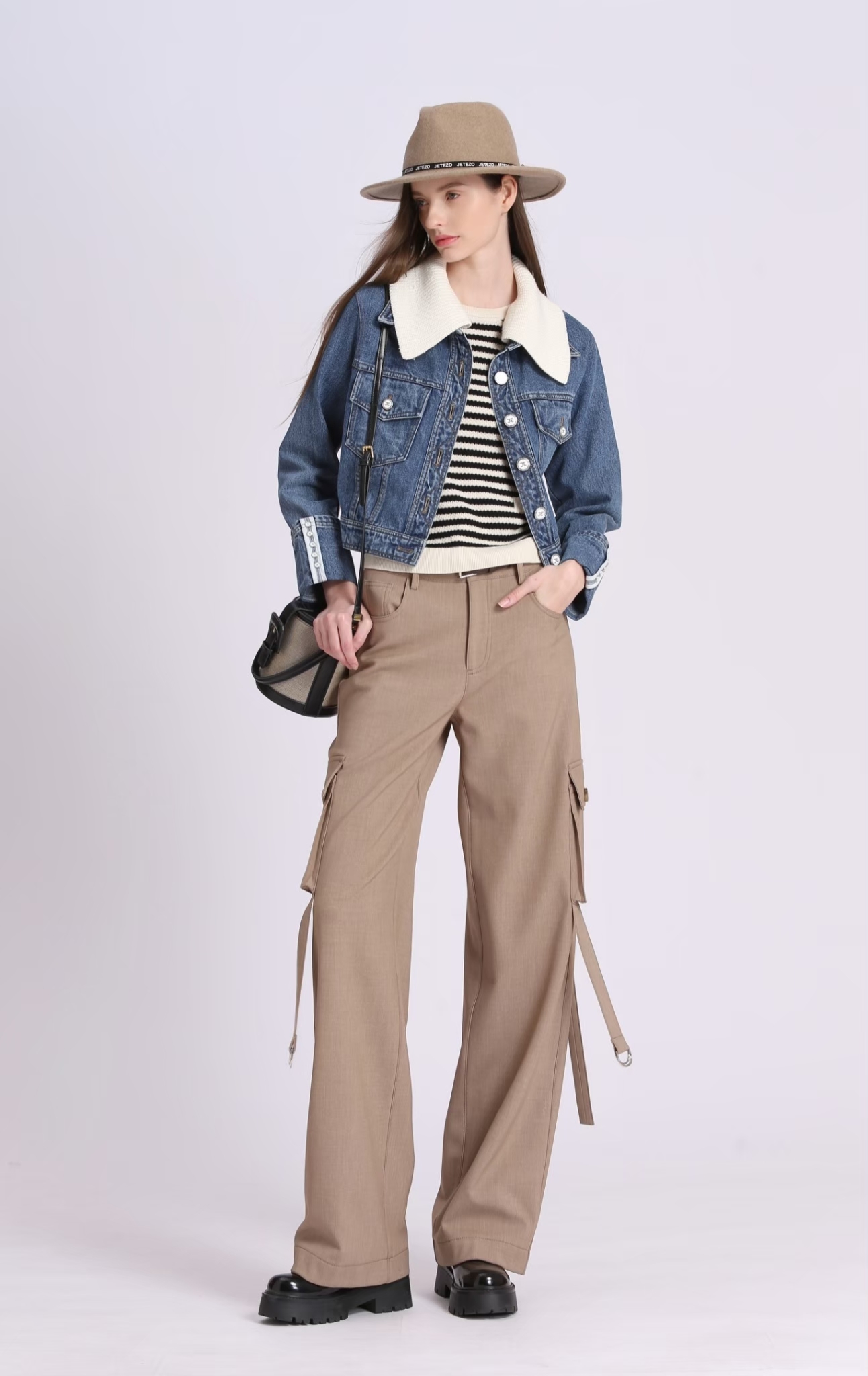 BD15306D1 靛藍晨光・JE金釦短版丹寧外套