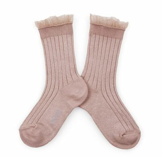 COLLEGIEN 閃亮薄紗羅紋襪 Alizée  -Vieux Rose復古粉