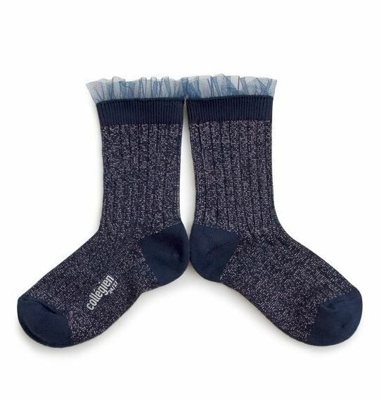 COLLEGIEN 閃亮薄紗羅紋襪 Alizée  -Nuit Etoilée星夜藍