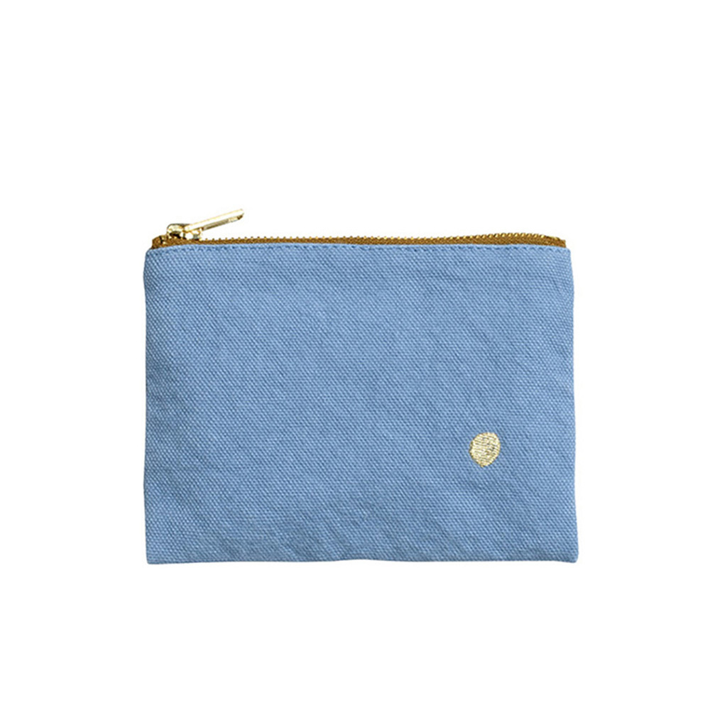 法國La cerise sur le gâteau 有機棉防水分類收納袋-灰藍色(小)