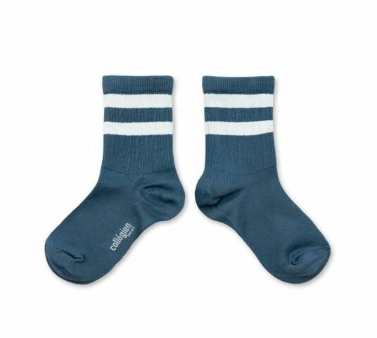 COLLEGIEN 羅紋運動短襪 Nico  -Bleu Cendré灰藍