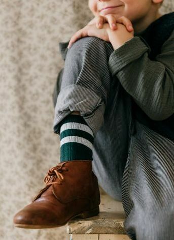 COLLEGIEN 羅紋運動短襪 Nico  -Vert Forêt森林綠